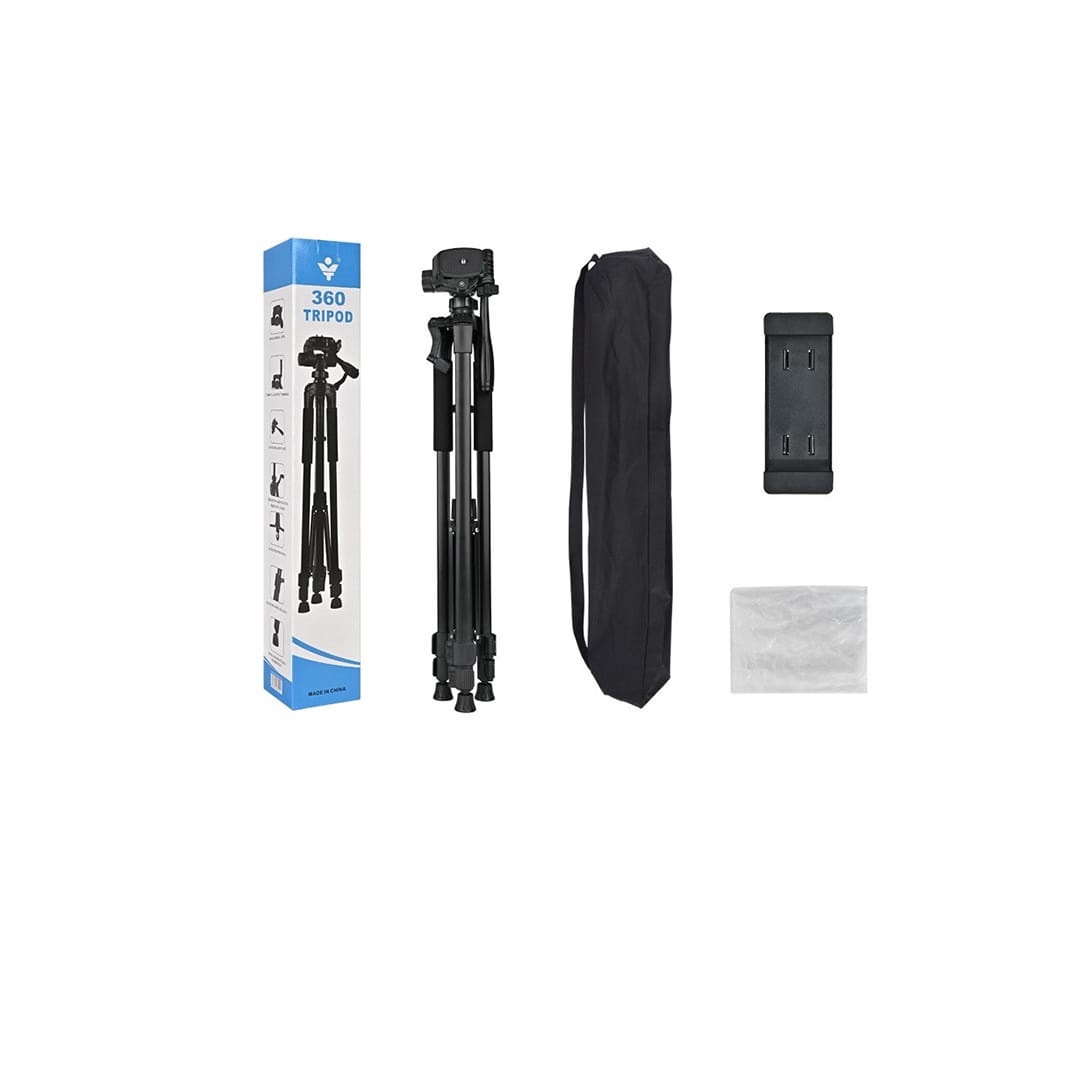 سه پایه نگهدارنده موبایل و دوربین مدل TRIPOD 360 | پایه آلومینیومی با هد پن و قابلیت چرخش 360 درجه - Image 4