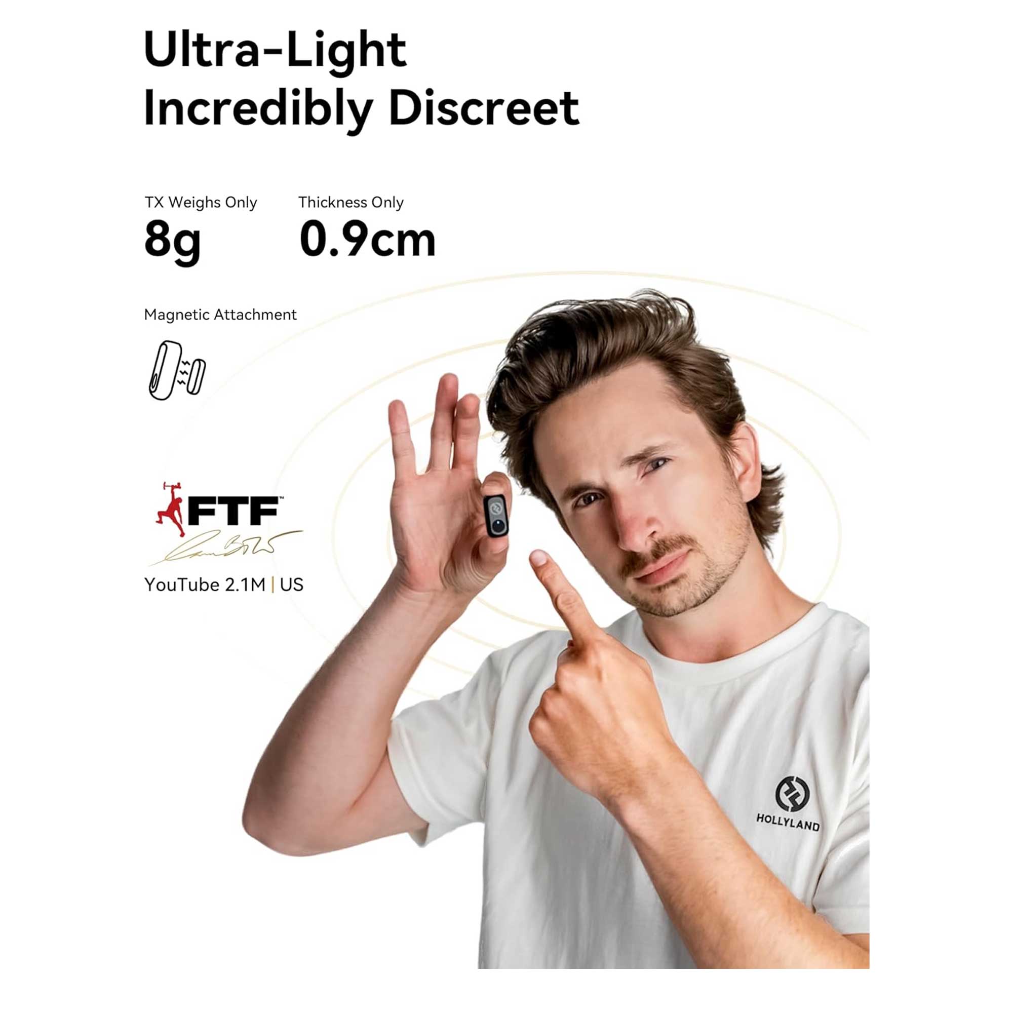 میکروفون یقهای بیسیم هالیلند مدل LARK A1 Mini Duo با کانکتور USB-C - تصویر 6