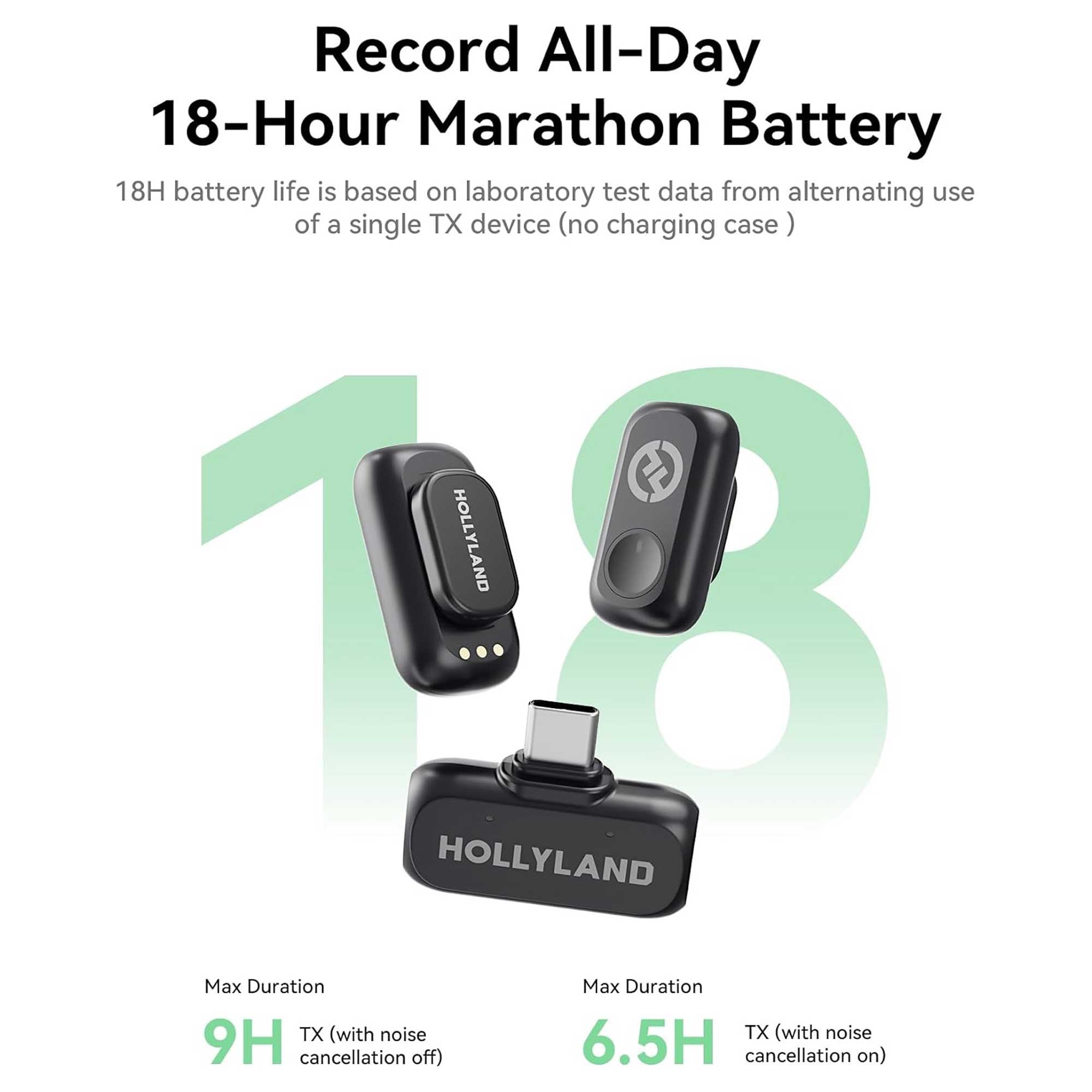 میکروفون یقهای بیسیم هالیلند مدل LARK A1 Mini Duo با کانکتور USB-C - تصویر 5